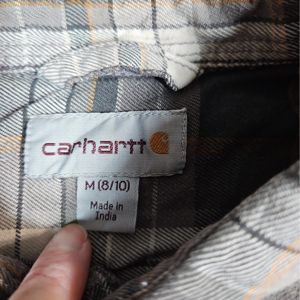 Carhartt Womens Brown Plaid Button Up Long Sleeve Flannel Shirt Size Medium - Picture 4 of 10